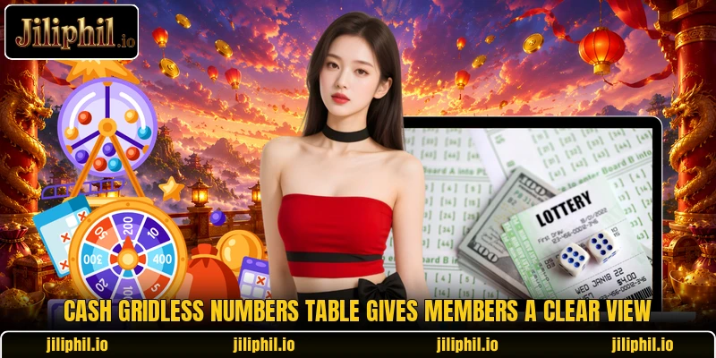 Cash Gridless Numbers table gives members a clear view Cash Gridless Numbers table gives members a clear view