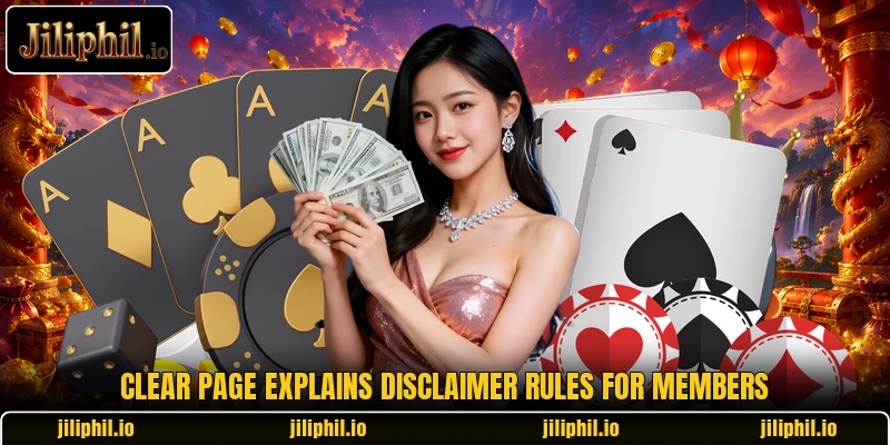 Clear page explains disclaimer rules for members