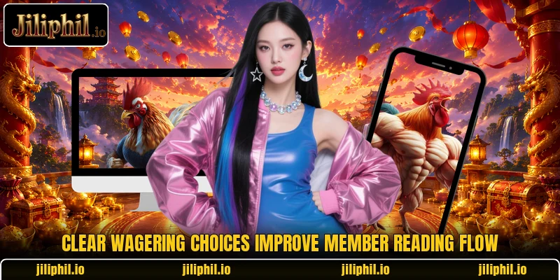 Clear wagering choices improve member reading flow Clear wagering choices improve member reading flow