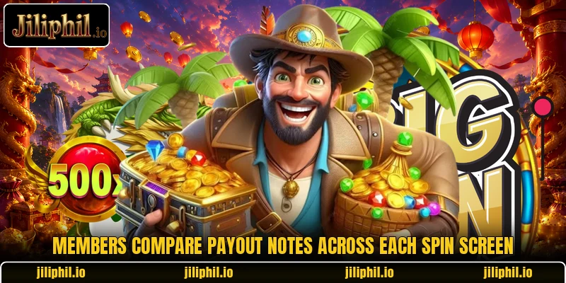 Members compare payout notes across each spin screen Members compare payout notes across each spin screen