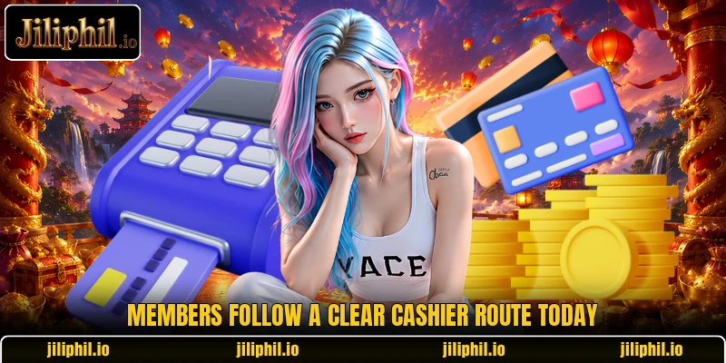 Members follow a clear cashier route today Members follow a clear cashier route today