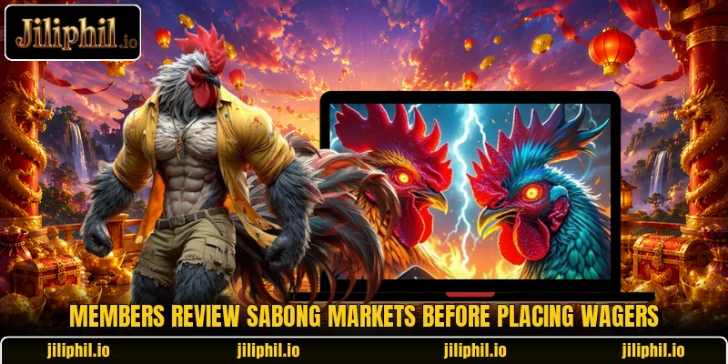 Members review sabong markets before placing wagers