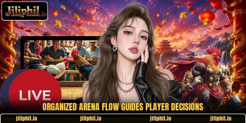 Organized arena flow guides player decisions Organized arena flow guides player decisions