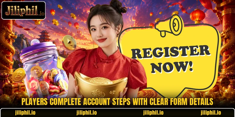 Players complete account steps with clear form details Players complete account steps with clear form details