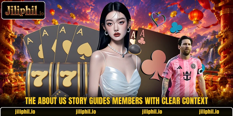 The about us story guides members with clear context
